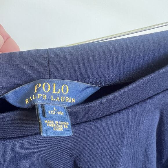 Polo Ralph Lauren Girl's Twirl Skirt Solid Navy Blue Size L (12-14) Preppy Pony - Picture 5 of 6